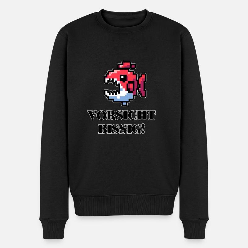 Attention Snappy - Funny Fish Design - Pull Premium bio Homme - noir