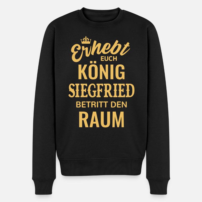Name Siegfried König Geschenkidee Geburtstag lusti - Männer Premium Bio Pullover - Schwarz