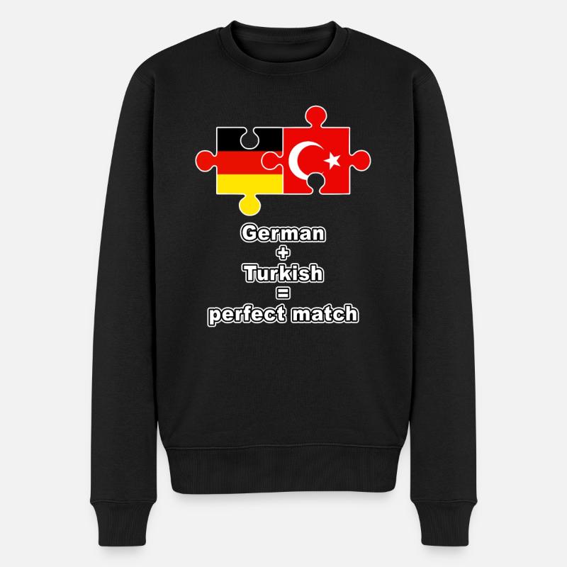 German Turkish Puzzle - Männer Premium Bio Pullover - Schwarz