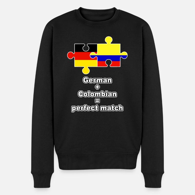 German Colombian Puzzle - Männer Premium Bio Pullover - Schwarz