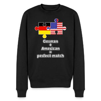 German American Puzzle - Men's Premium Organic Jumper - black - Front - Nico (187cm)
