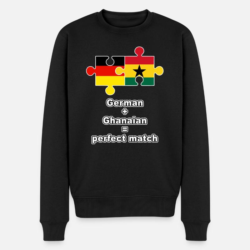 German Ghanaian Puzzle - Männer Premium Bio Pullover - Schwarz