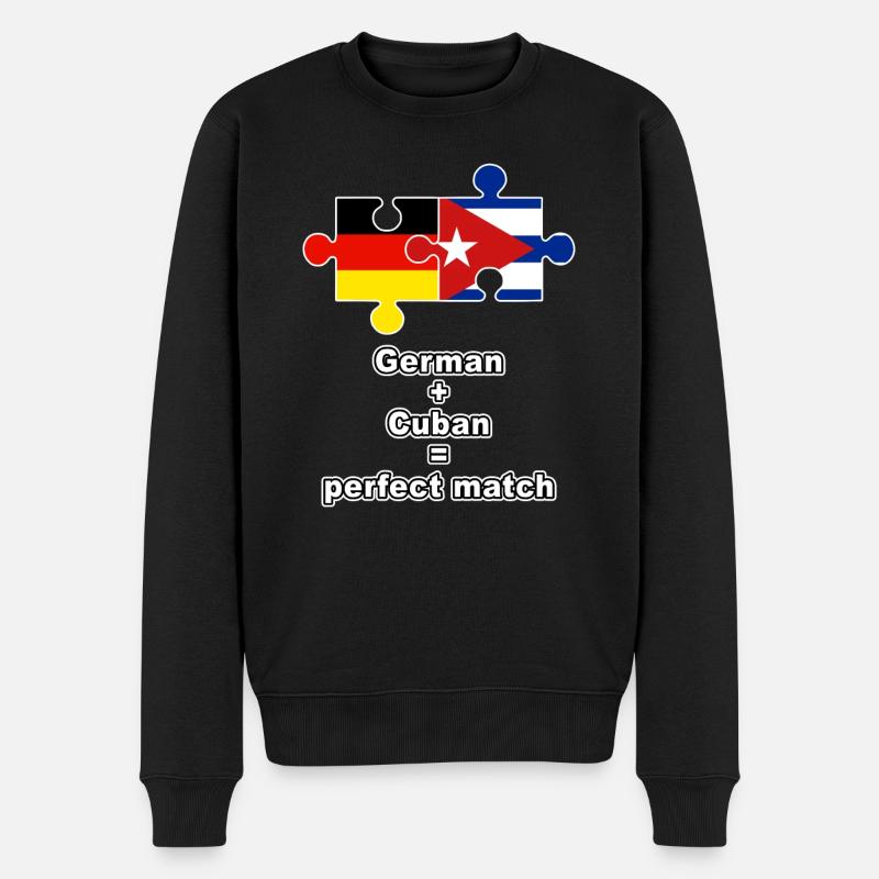 German Cuban Puzzle - Männer Premium Bio Pullover - Schwarz