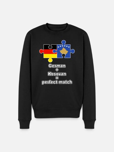 German Kosovan Puzzle - Männer Premium Bio Pullover - Schwarz