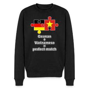 German Vietnamese Puzzle - Männer Premium Bio Pullover - Schwarz - Vorne - Nico (187cm)