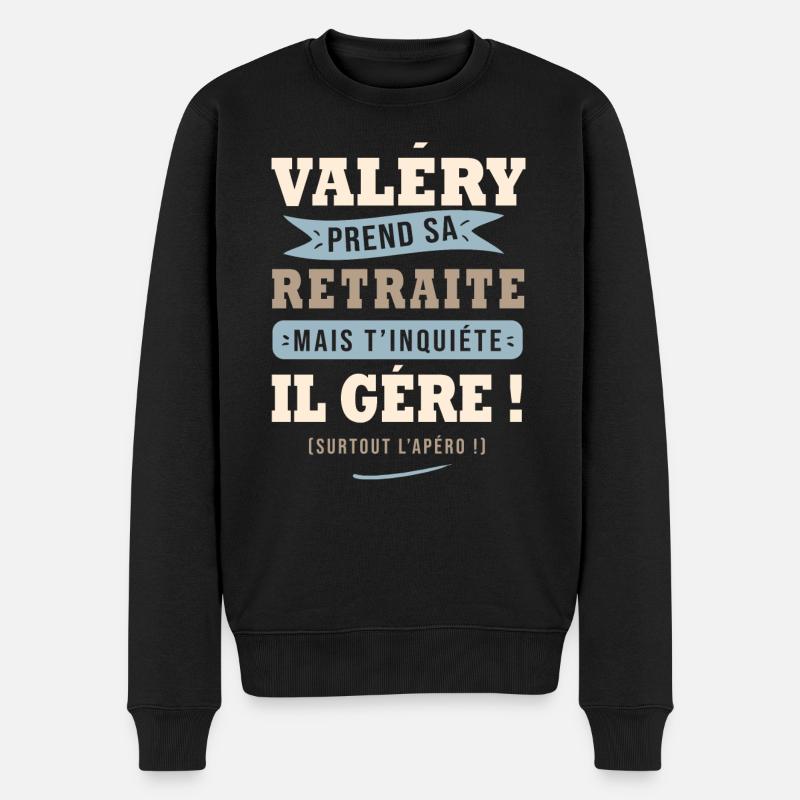 Valéry humour retraite cadeau valery - Pull Premium bio Homme - noir