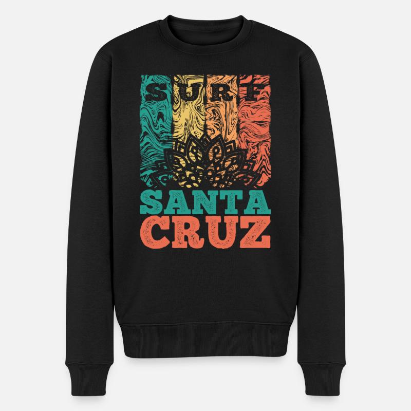 Santa Cruz Surf - Männer Premium Bio Pullover - Schwarz