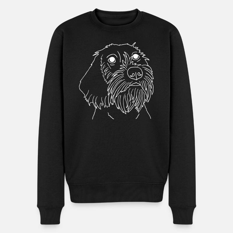Rauhaardackel - Männer Premium Bio Pullover - Schwarz