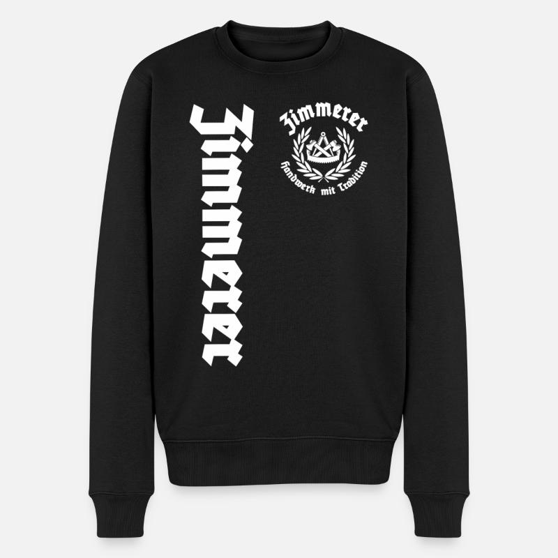 Zimmerer Handwerk mit Tradition - Männer Premium Bio Pullover - Schwarz