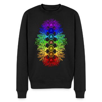 Chakra Energie - Männer Premium Bio Pullover - Schwarz - Vorne - Nico (187cm)