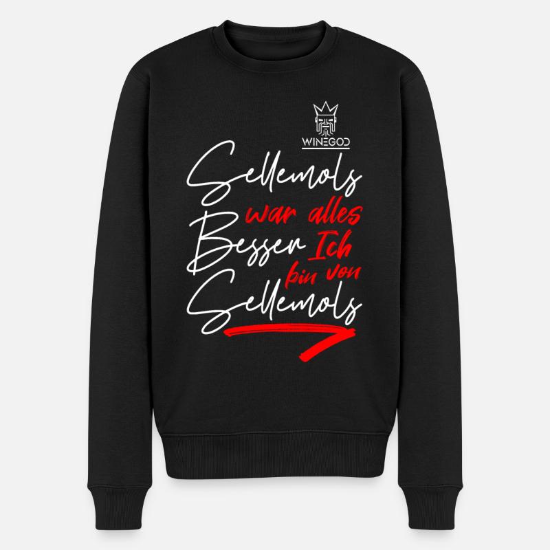 Sellemols war alles Besser - Männer Premium Bio Pullover - Schwarz