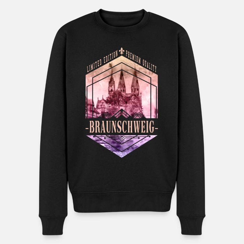 Braunschweig Deutschland Stadt Skyline Heimat - Männer Premium Bio Pullover - Schwarz