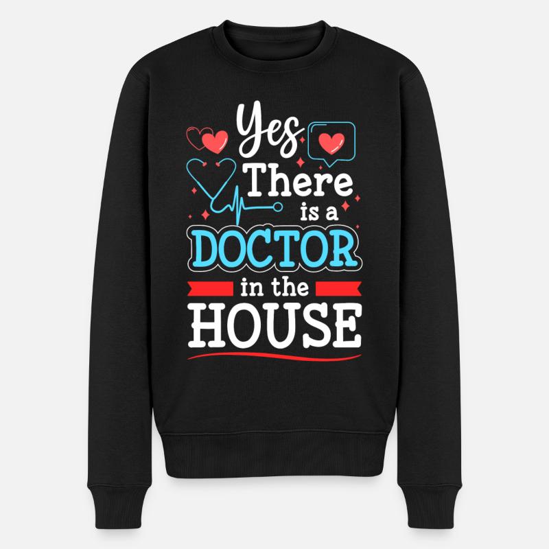 Doktor Student Schmerz - Männer Premium Bio Pullover - Schwarz