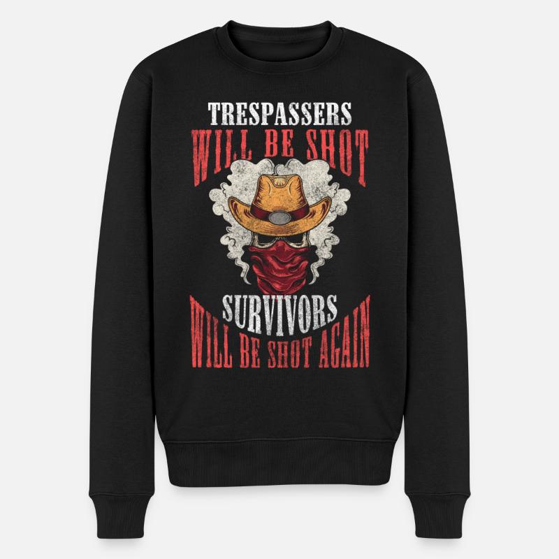 Cowboy Wilder Westen Sattel - Männer Premium Bio Pullover - Schwarz