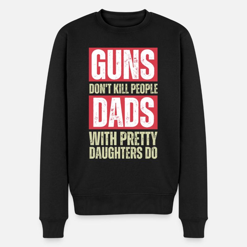Papas avec de jolies filles - Pull Premium bio Homme - noir