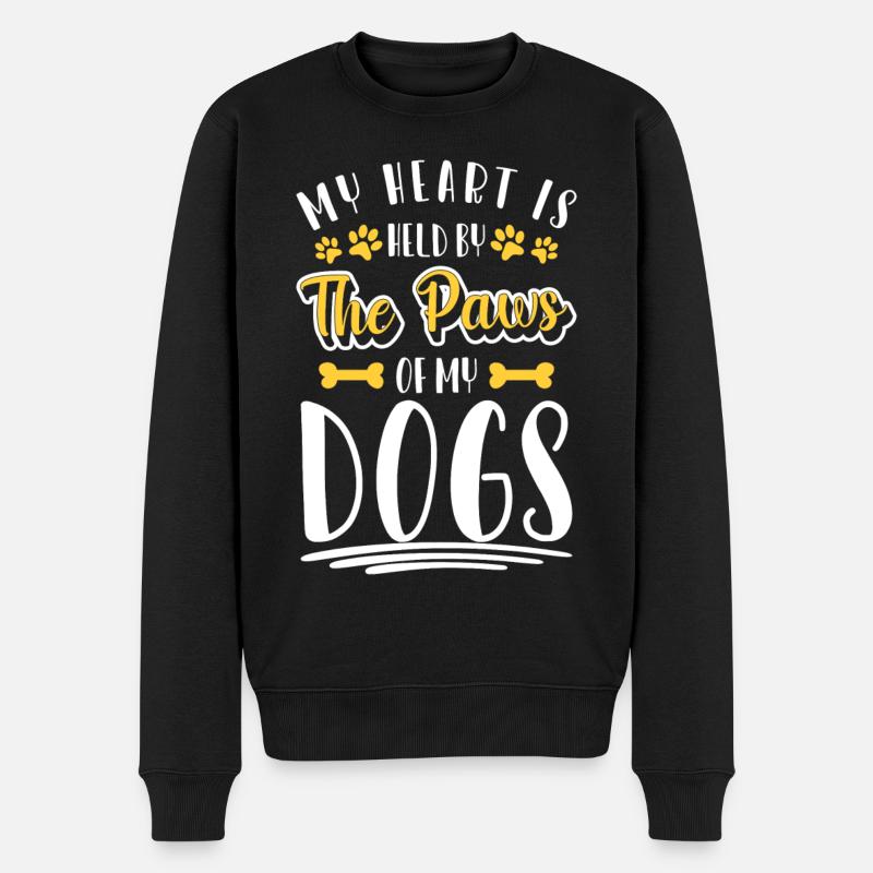 Hundebesitzer Pfote Frauchen Haustier - Männer Premium Bio Pullover - Schwarz