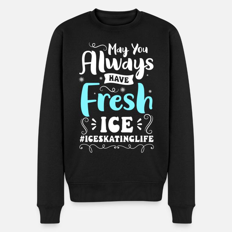 Schlittschuh Eisbahn - Männer Premium Bio Pullover - Schwarz