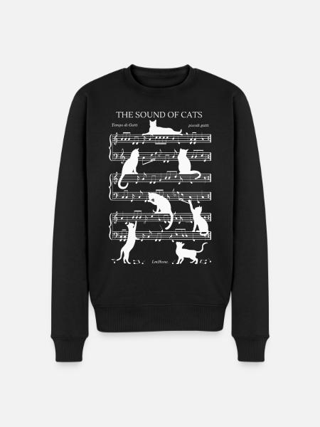 Cats Musical Notes - White Theme - Men's Premium Organic Jumper - black