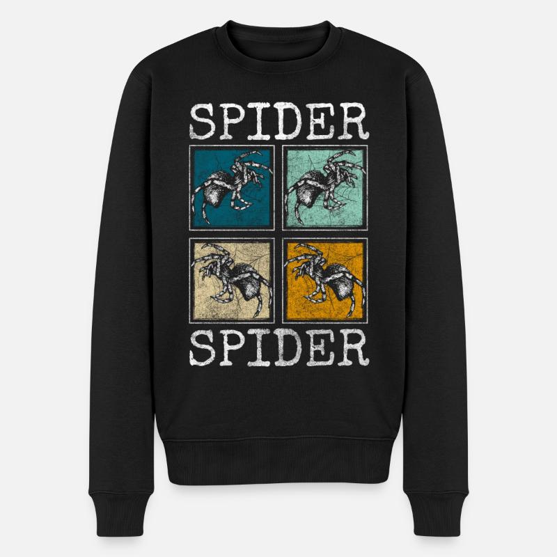 Toile d’araignée Arachnide chasseur phobie - Pull Premium bio Homme - noir
