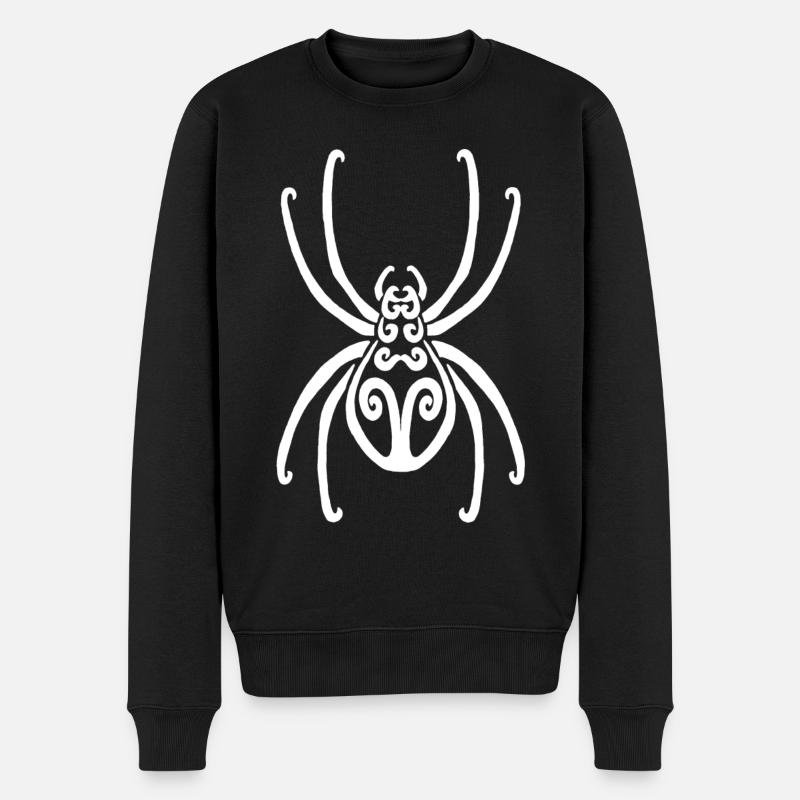 Weiße Spinne - Männer Premium Bio Pullover - Schwarz