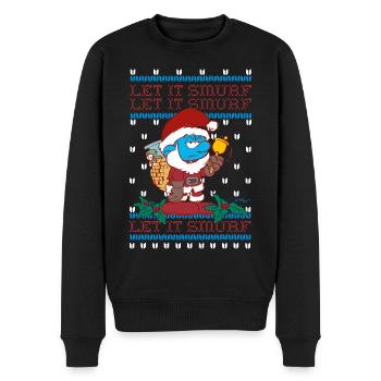 The Smurfs Papa Smurf Let It Smurf - Men's Premium Organic Jumper - black - Front - Nico (187cm)