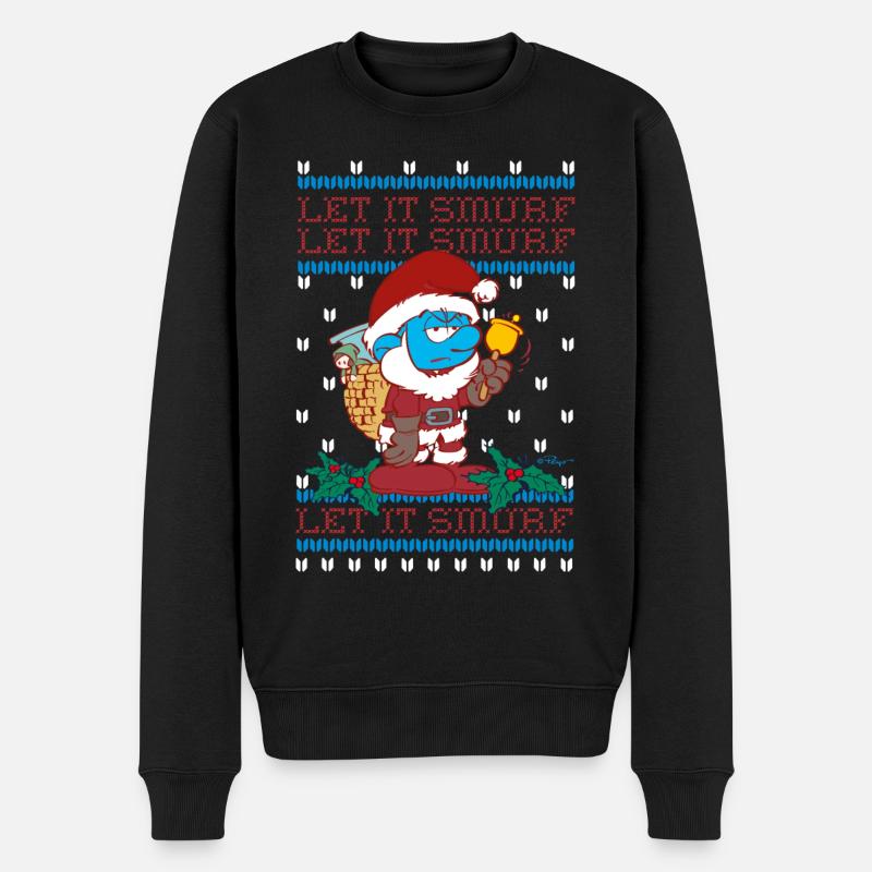 Les Schtroumpfs Papa Schtroumpf Let It Smurf - Pull Premium bio Homme - noir