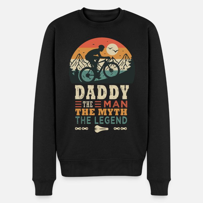 daddy cyclist la fégende vélo velo vélos - Männer Premium Bio Pullover - Schwarz