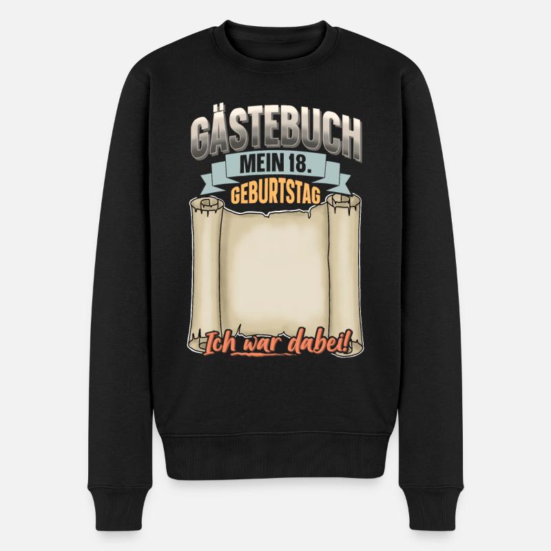 18. Geburtstag Gästebuch - Männer Premium Bio Pullover - Schwarz