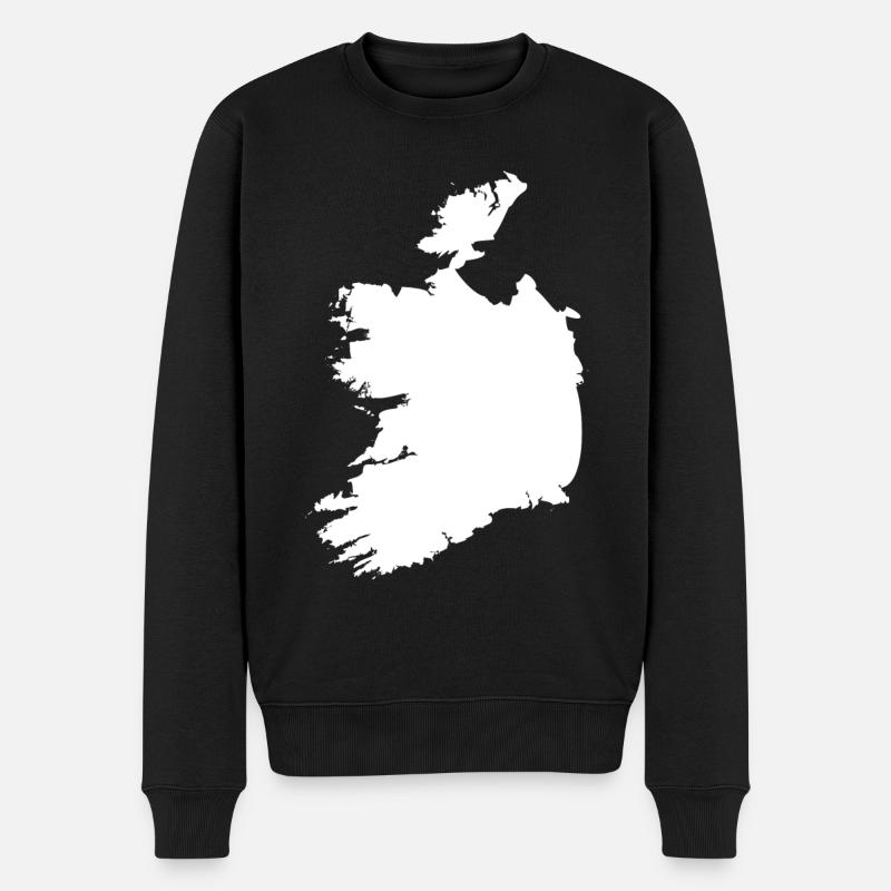 Drapeau de carte d'Irlande - Pull Premium bio Homme - noir
