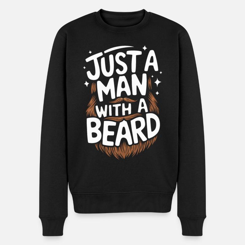 Bart Schnurrbart Bärtige Männer - Männer Premium Bio Pullover - Schwarz
