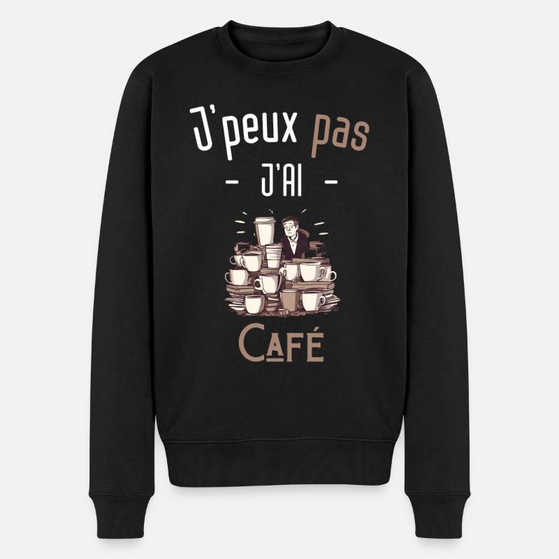 J'peux pas j'ai café - Pull Premium bio Homme - noir
