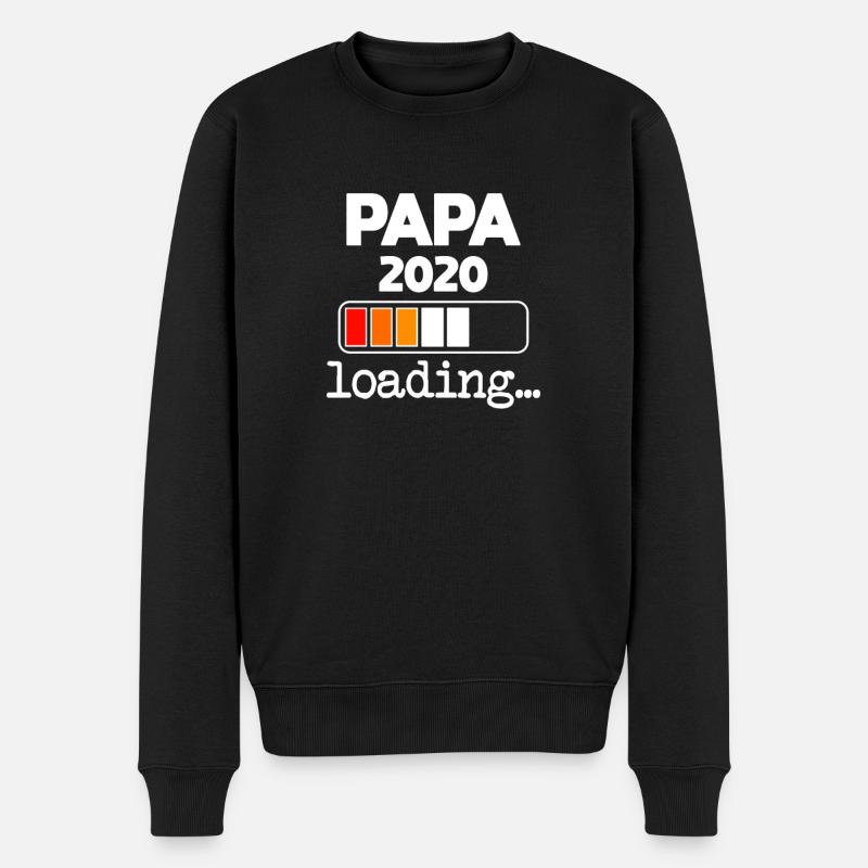 Papa 2020 loading... - Männer Premium Bio Pullover - Schwarz