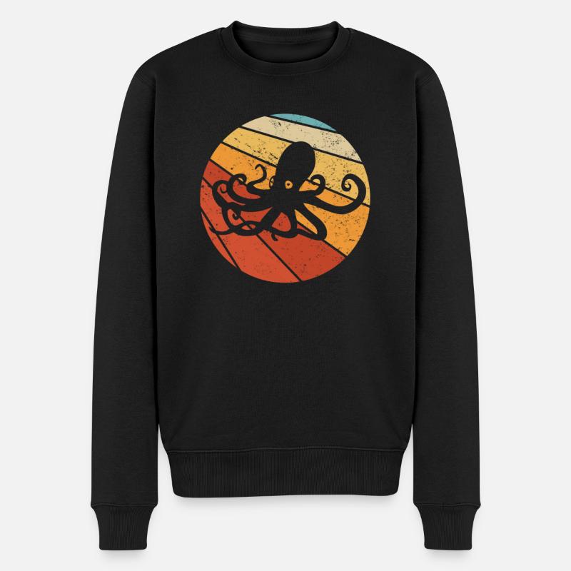 Krake Oktopus Geschenkidee - Männer Premium Bio Pullover - Schwarz
