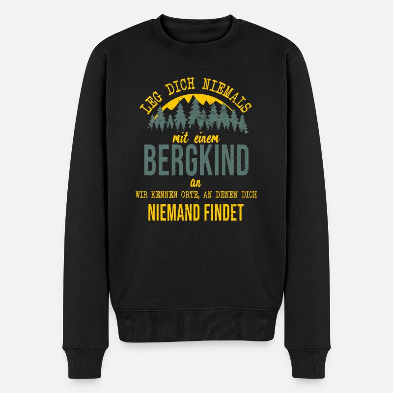 Bergkind Geschenkidee - Männer Premium Bio Pullover - Schwarz