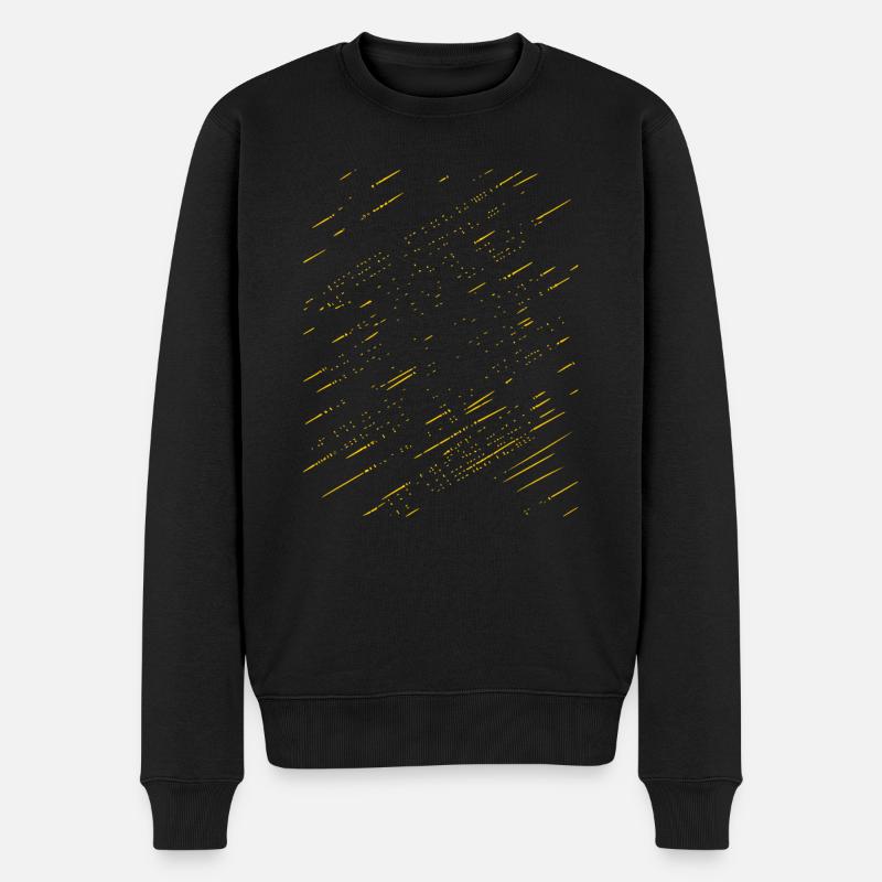 Abstrakte Strahlen / Linie / gold / Muster - Männer Premium Bio Pullover - Schwarz