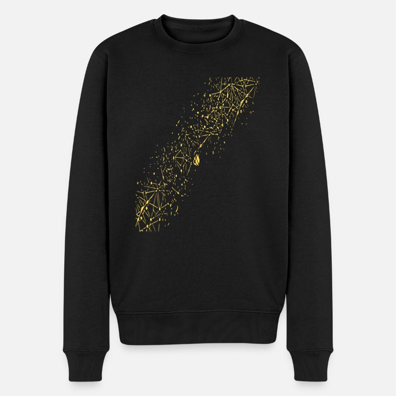 Abstraktes Raster / Linie / Muster / Natur / gold - Männer Premium Bio Pullover - Schwarz