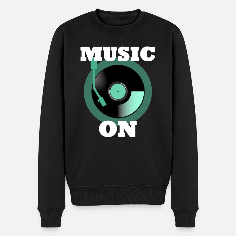 musique phonographe - Pull Premium bio Homme - noir