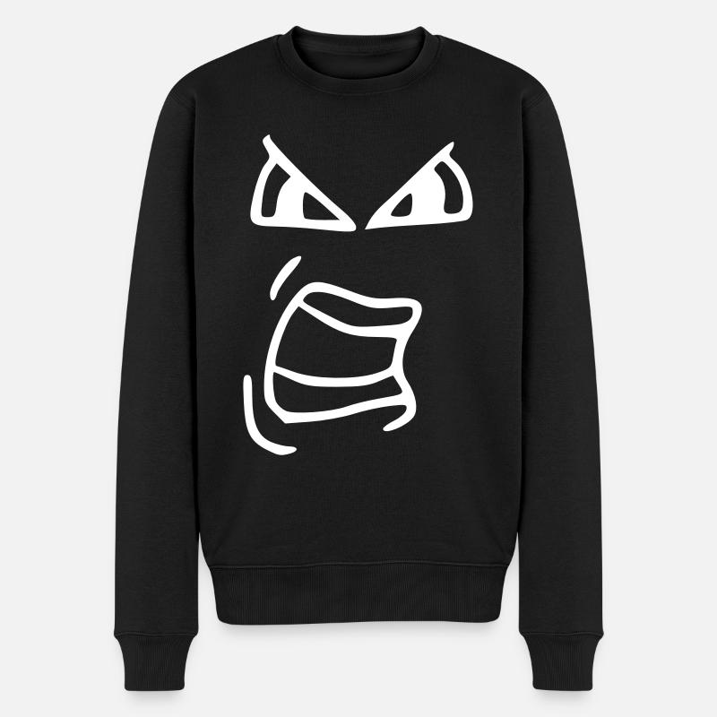 Emoji cris esquisse blanc - Pull Premium bio Homme - noir