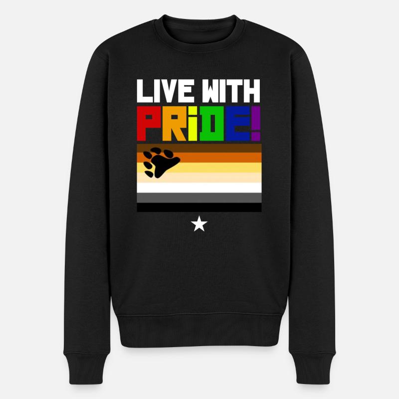 Gay Bear Pride Bärenflagge - Männer Premium Bio Pullover - Schwarz