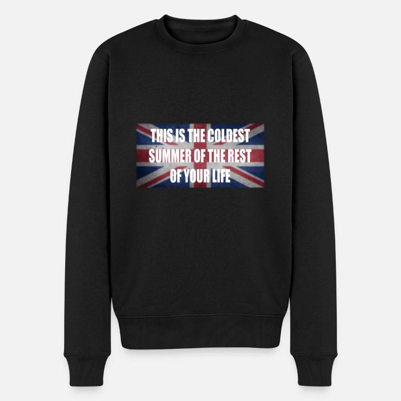 coldest summer klimaschutz sommer england flagge - Männer Premium Bio Pullover - Schwarz