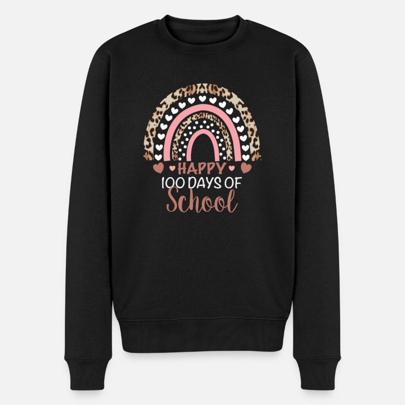 Happy 100 Days Of School - Männer Premium Bio Pullover - Schwarz