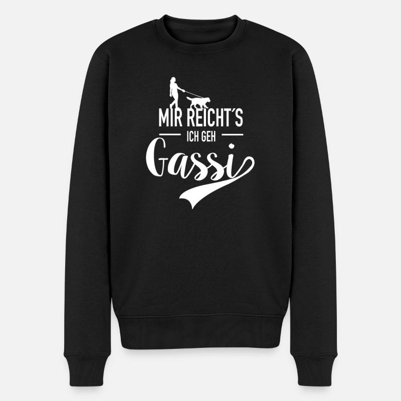 mir reichts ich geh gassi - Männer Premium Bio Pullover - Schwarz