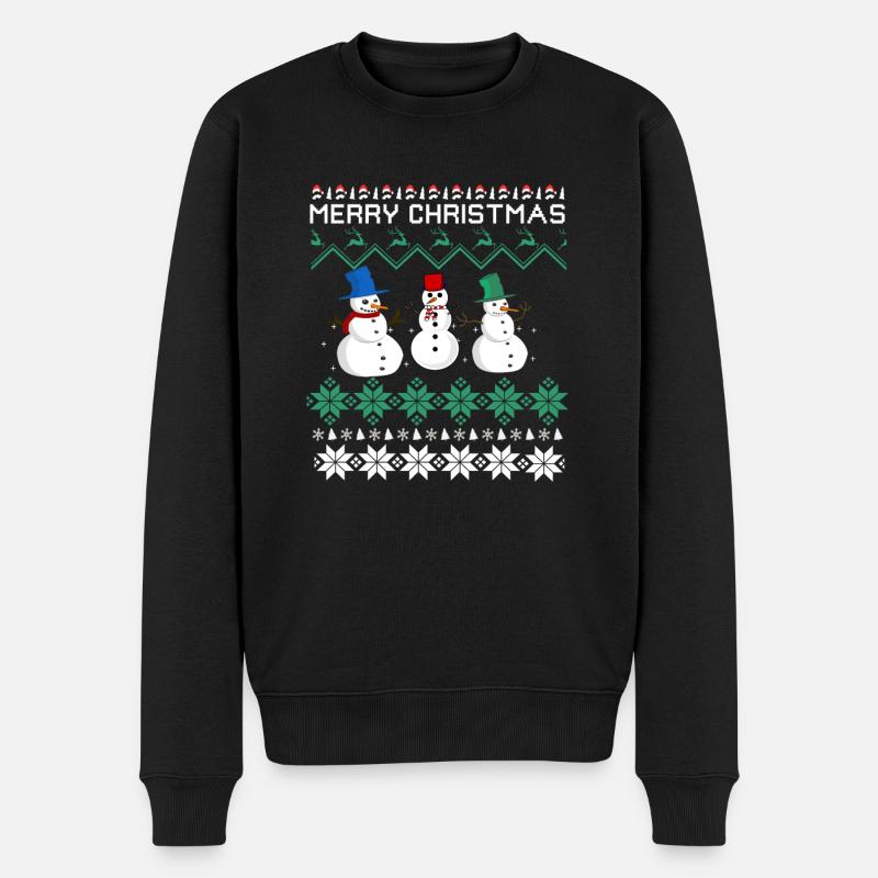 Joyeux Noël Frohe Weihnachten - Pull Premium bio Homme - noir