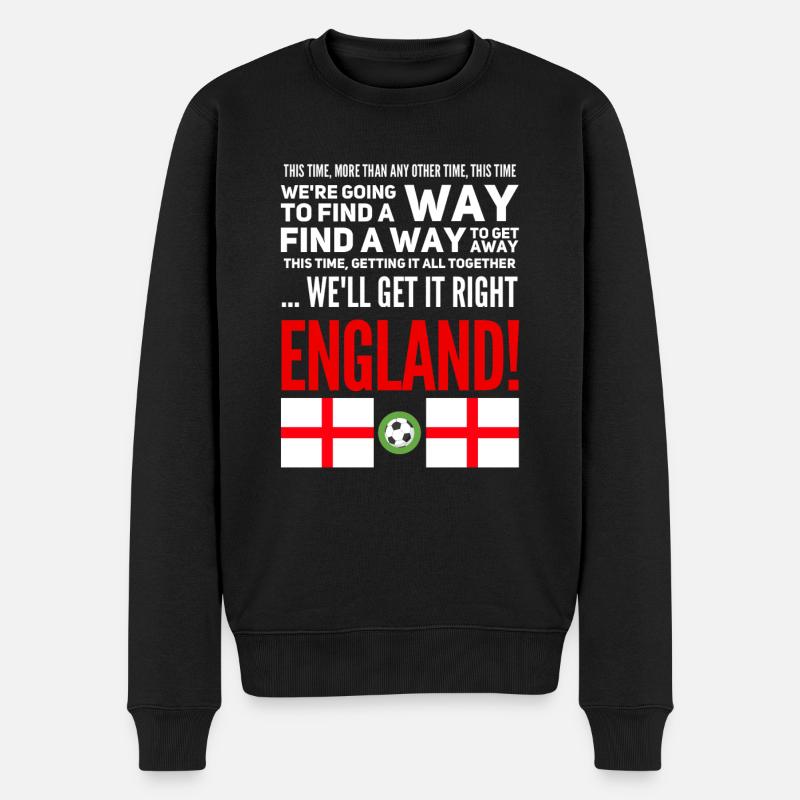 England Fußball - Männer Premium Bio Pullover - Schwarz