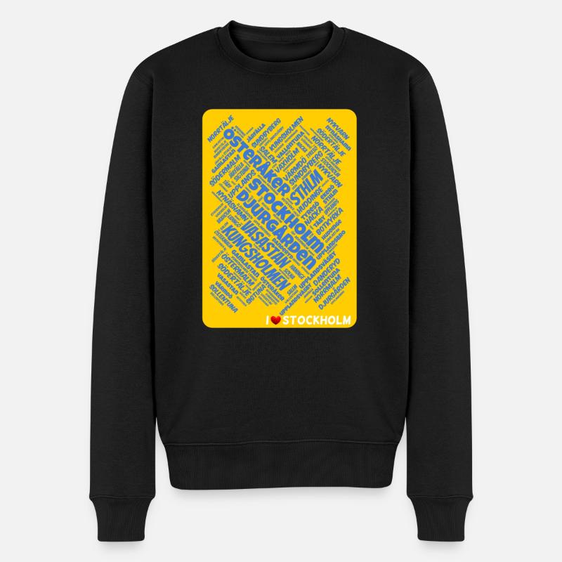 Stockholm - Männer Premium Bio Pullover - Schwarz