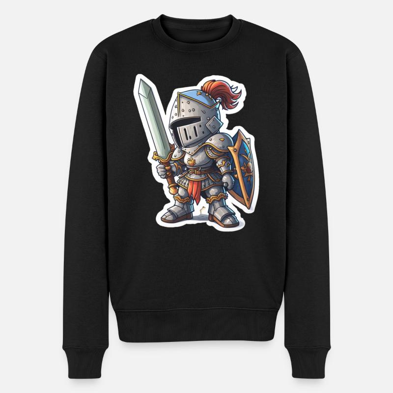 Chibi Aventurier Paladin Chevalier - Pull Premium bio Homme - noir