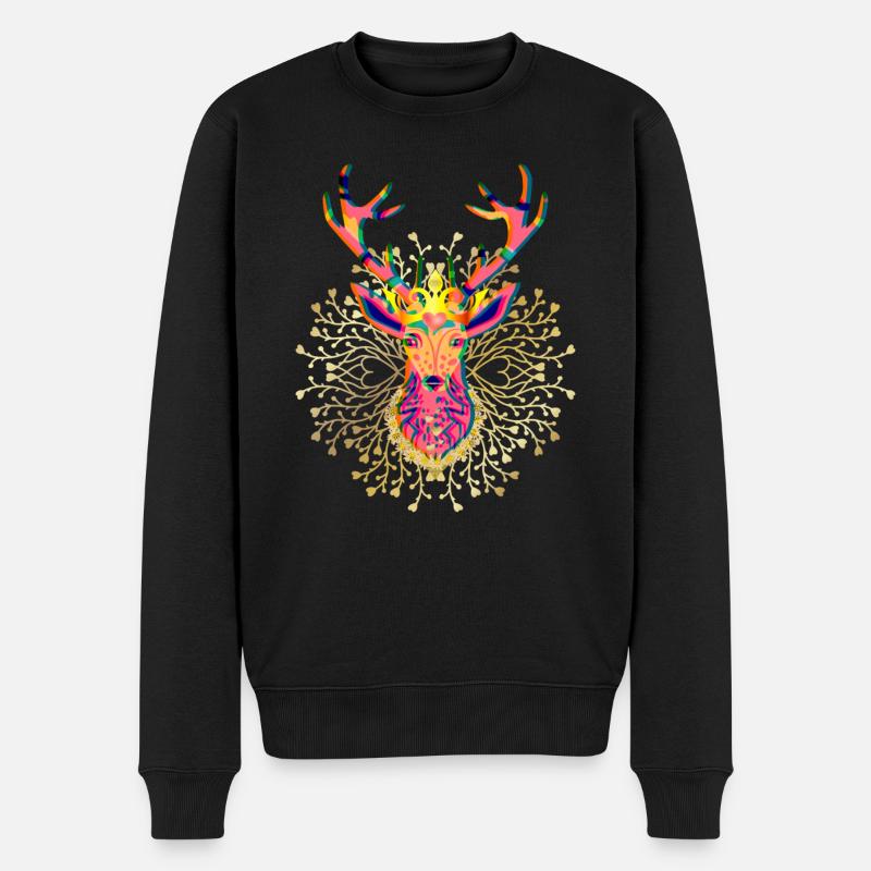 Zauberhirsch : Inspiration - Männer Premium Bio Pullover - Schwarz