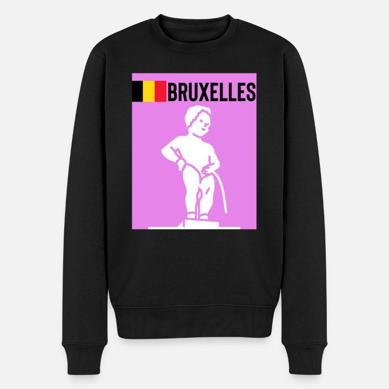 Bruxelles - Männer Premium Bio Pullover - Schwarz