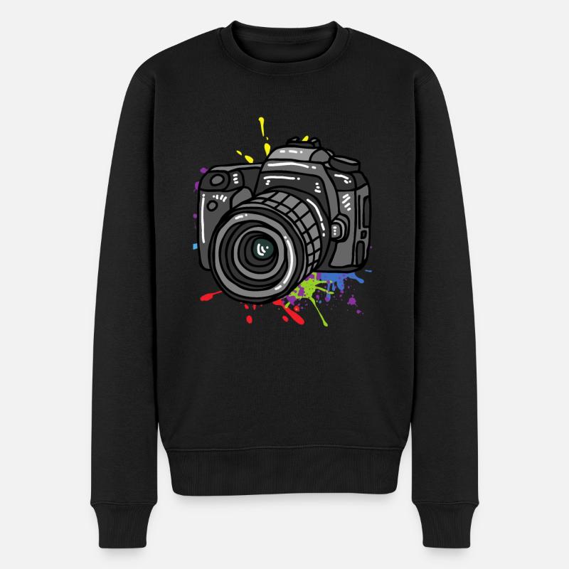 Kamera | Fotoapperat - Männer Premium Bio Pullover - Schwarz