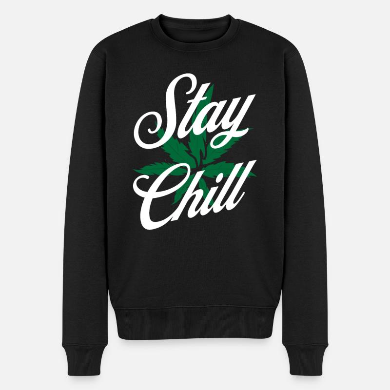 Stay Chill Marihuana - Männer Premium Bio Pullover - Schwarz
